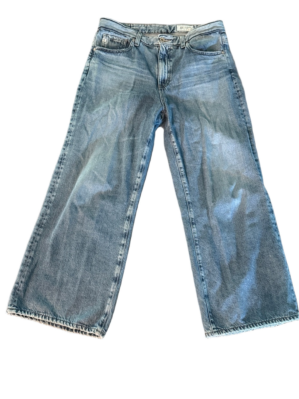 Ag Adriano Goldschmied Light Blue Wide Leg High Waist Denim Jeans Size 29
